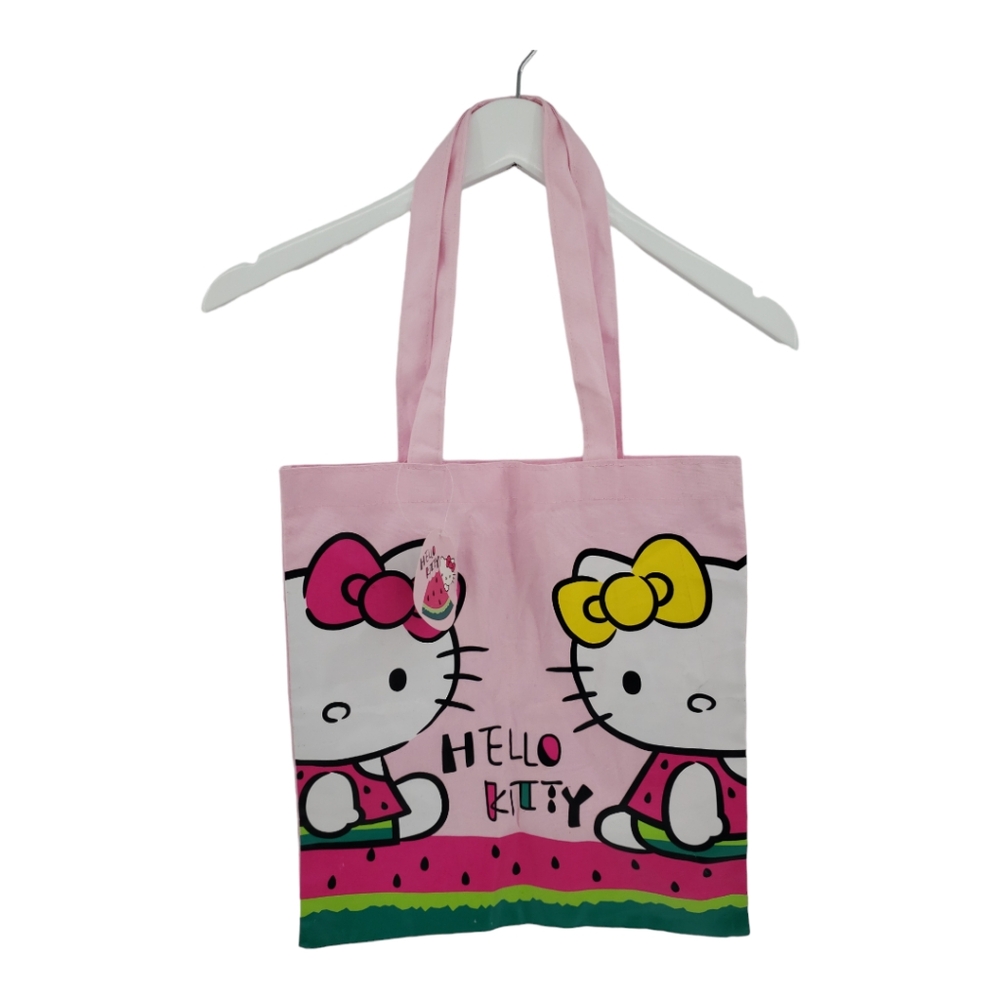 Sanrio Hello Kitty Tote Bag NWT in Canvas and Screen Printing OS Pink Multi